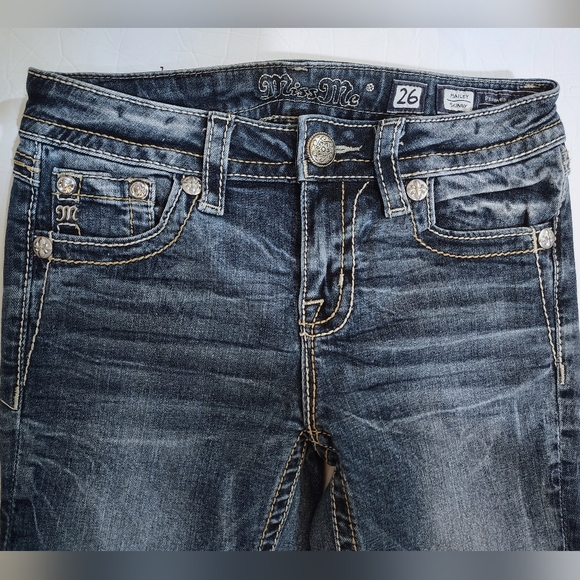 Miss Me Skinny Jeans, Blue Denim, White Wash, Hailey Skinny, Med Rise, 26 - Picture 9 of 15